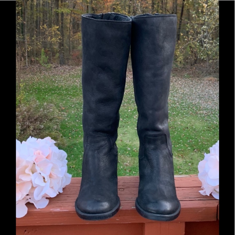 L & B LEATHER ZIPPER BOOTS